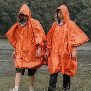 Orange Waterproof Windproof Mylar Foil <b>Poncho</b> Outdoor for Survival Thermal Insulation <b>Raincoat</b> - Product Image 4