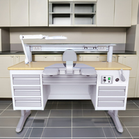 Poste de travail moderne en métal et acier pour laboratoire dentaire, bureau de technicien, décoration hospitalière, bancs de travail de laboratoire pour université