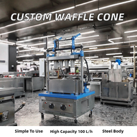 Machine à cornets de glace gaufrés personnalisable de haute qualité avec 4 cornets, nouvelle, facile à utiliser, capacité de 100L/h