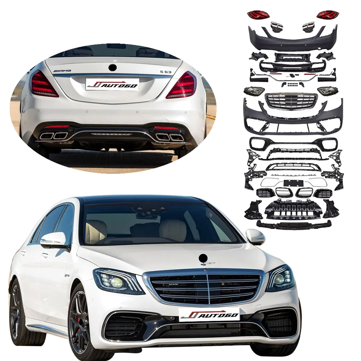 Kit carrozzeria Refit Auto Facelift con faro per Mercedes-Benz classe S W222 2014 2015 2016 2017 2018 aggiornamento a Racing S63 AMG