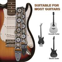 Sangle de guitare classique de 5 cm de large, sangles d'épaule en jacquard pour guitare, sangles d'épaule classiques rétro pour instrument