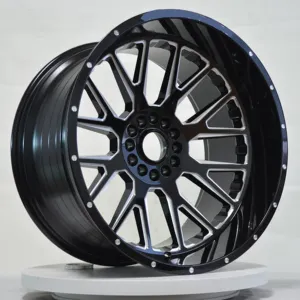 Rodas De Liga Leve Aro Roda Wajah Mesin Hitam, 20 ''22'' 4 4 Offroad 5 6 8 10 12 Lubang Penggilingan Jendela & Keling