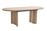 Table de salle à manger ovale extensible en mélamine style moderne, avec pieds en MDF, à ouverture manuelle, idéale pour hôtels et restaurants (nouveau modèle)