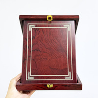 Plaque en bois pliable marron, plaque vierge rectangulaire en bois pour l'affichage de certificats MH-T476