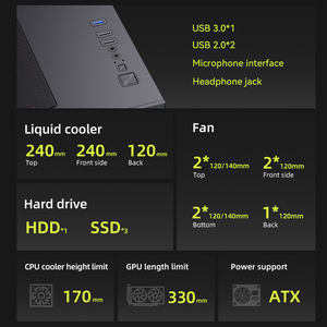 SNOWMAN MicroATX Small PC Case Mini Gaming Desktop Mid Tower con soporte <span class=keywords><strong>de</strong></span> GPU largo y función <span class=keywords><strong>de</strong></span> refrigeración - Product Image 6