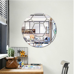 Self Adhesive Tiles <strong>Mirror</strong> Wall Stickers Non Glass <strong>Mirror</strong> <strong>Plastic</strong> 3D Acrylic <strong>Mirror</strong> Wall Decor - Product Image 1