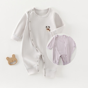 Mameluco <span class=keywords><strong>de</strong></span> Bebé <span class=keywords><strong>de</strong></span> Doble Capa para Protección Abdominal, Sin Costuras, Primavera-Otoño, Manga Larga, Cómodo, <span class=keywords><strong>de</strong></span> Algodón Puro, Mono para Bebé - Product Image 4