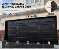 Porte de garage sectionnelle moderne de style ferme avec ouvre-porte électrique, construction en fer galvanisé, design en panneaux d'acier, étanche et résistante au vent