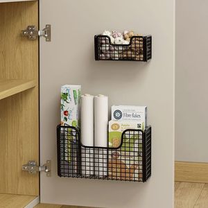 Kitchen Cabinet Door <b>Storage</b> <b>Basket</b> Wall Mounted No Drill <b>Rectangle</b> Multipurpose Kitchen <b>Storage</b> - Product Image 2