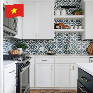 Gabinetes de Cocina Modulares de Madera Maciza de Alta Calidad con Bisagras de Cierre Suave para Apartamentos - Product Image 1