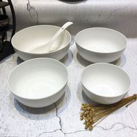 Bol en porcelaine blanche classique européenne, écologique, vaisselle moderne minimaliste pour restaurant et usage domestique, vente en gros
