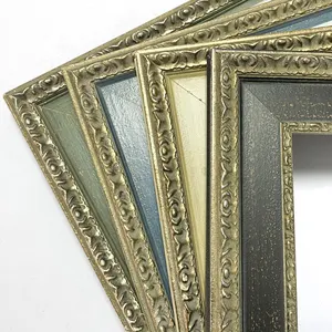 Großhandel Wand kunst Massivholz Retro Blau Vintage Home Decor Klassische amerikanische Bilderrahmen Moulding