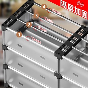 New Design 2 Row 6-Layer Dustproof Shoe Rack Large Capacity 20-28 Pairs Shoes <strong>Boot</strong> Metal Shoe Rack <strong>Stand</strong> for Entryway,Bedroom - Product Image 5