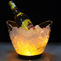 Seau à glace en plastique coloré avec éclairage LED, seau à champagne de différentes tailles - ML001 Chine continentale - pour les KTV et le refroidissement du vin rouge