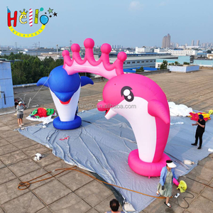 Arco inflable de animales para <span class=keywords><strong>acuario</strong></span>, arco de delfines inflable rosa y azul - Product Image 5