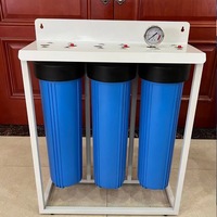 Filtre à eau Big Blue pour toute la maison, trois étapes, taille jumbo 20*4.5 pouces, système de pré-filtration d'eau avec entrée et sortie en laiton