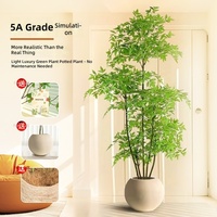 Bonsai Nandina Buatan Berdiri di Lantai, Skala Besar, Mirip Asli, Gaya Eropa Barat, Bahan PVC, Besi, PU, Tanaman Hias Dalam Ruangan