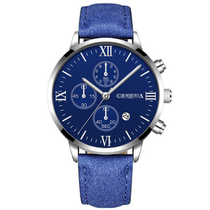 Reloj de cuarzo Geneva informal para hombres de negocios, correa de calendario, reloj de pulsera electrónico de lujo barato - Product Image 4