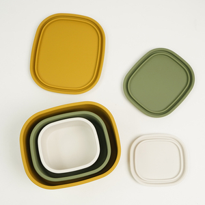 900ml Silicone Bento hộp mềm an toàn thực phẩm lưu trữ <span class=keywords><strong>container</strong></span> vuông BPA free Silicone ráp ăn trưa Box <span class=keywords><strong>Set</strong></span> - Product Image 5