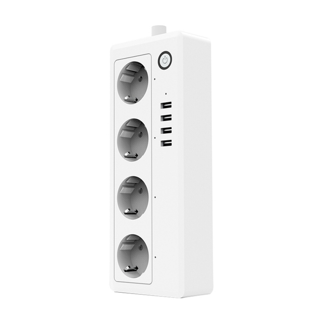 New Smart Plug Eu Multi Plug Smart Socket Enclosure Tuya App EU Smart Wi-Fi Power Strip 4 Outlet Plus 4 USB