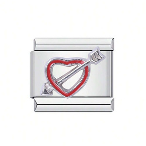 Nuovo modello di cuore amore 9mm italiano in acciaio inox Charm bracciale per l'amante - Product Image 2