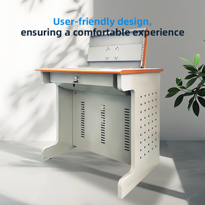Bureau d'enseignant de salle de classe scolaire Flip Hide Display Table de podium de pupitre en bois pour le bureau d'éducation des enseignants - Product Image 2