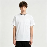 Nouveau T-shirt décontracté pour homme en coton surdimensionné à manches courtes, col rond, avec imprimé style streetwear 'Film Screens' en plastisol et poche.