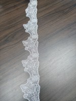 Bordure en dentelle tricotée transparente de 9 cm de large avec broderie florale rose, 100 % polyester, festonnée, pour robe de mariée, accessoires pour filles