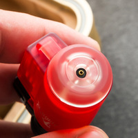 Briquet à cigare miniature à flamme unique, coupe-vent, en plastique transparent