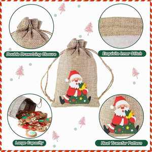 Sac cadeau en jute et lin réutilisable, écologique, pas cher, avec cordon de serrage et logo personnalisé - Product Image 2