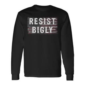 T-Shirt a Maniche Lunghe con Bandiera Americana Resist Bigly, Unisex, Collo Tondo, Abbigliamento Promozionale per Adulti - Product Image 1