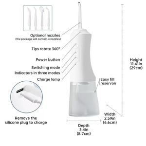 Hydropulseur portable compact <span class=keywords><strong>sans</strong></span> <span class=keywords><strong>fil</strong></span> étanche IPX7 pour usage nomade avec 4 embouts et réservoir amovible pour appareils dentaires – Vente en gros - Product Image 6