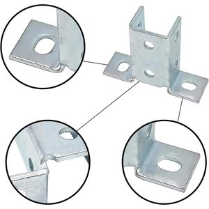 MISA 8 Hole Wing Shape 90 Degree Fitting Connector <b>Bracket</b> for 1 5/8 in U Channel Alloy Steel 6 Pack - Product Image 3