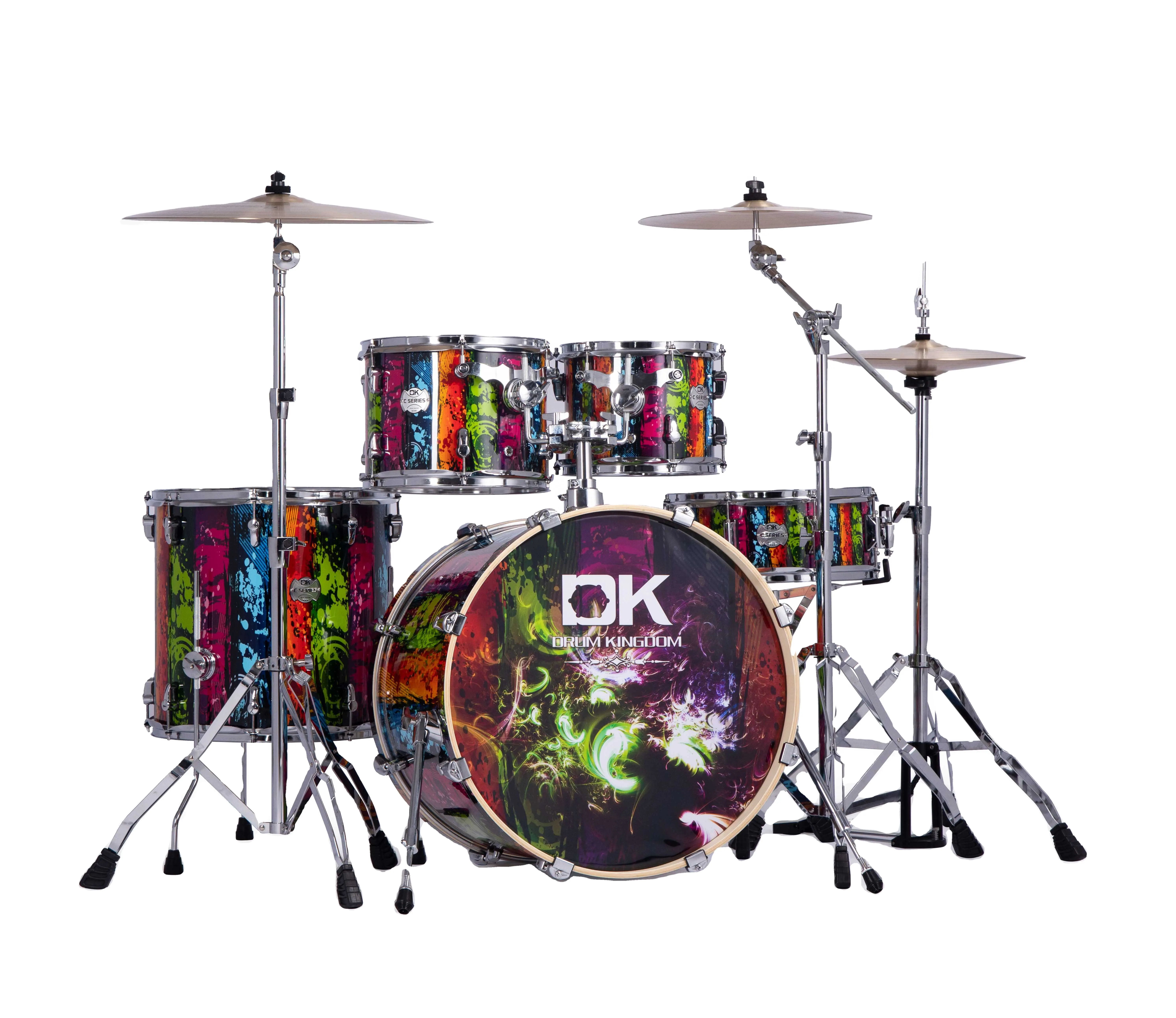 Kleuren pvc cover muziekinstrument drums studie gebruik populier shell acustic drum set