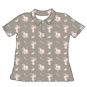 Missky — t-shirt manches courtes pour enfants, couleur gris, impression de lapin, décontracté, à la mode, pour garçons, avec pâques, LZ2022