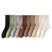Chaussettes ras du cou pour femmes, légères, respirantes, tendance, passe-partout, post-partum, couleur unie, automne-hiver, tricotées, absorbant la transpiration, blanches