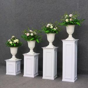 عرض طاولة الحلوى البيضاء الأكثر مبيعًا من 4 قطع ، ديكور ممر من كلوريد البولي فينيل ، حامل زهور لتزيين حفلات الزفاف والحفلات - Product Image 5