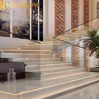 KNOWDOW Escaliers flottants pour escalier intérieur moderne en bois invisible Mono Stringer