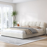 Cadre de lit en bois moderne, meubles intelligents, lits king-size, plateforme en tissu, vente en gros, pas cher, luxe, cuir luxueux, pin