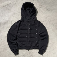 Sweat à capuche rétro personnalisé OEM, entièrement zippé, rembourré, 100% coton, coupe oversize, longueur courte, veste d'hiver pour homme
