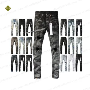 New arrivals wax coated jeans 2024 men clothing casual vintage high street slim fit custom jeans denim ripped men's jeans