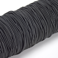 Cordon élastique rond noir en polyester, flexible et résistant, pour cordons de serrage de vêtements (vente en gros)