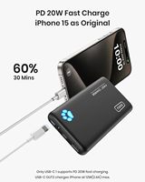 Chargeur portable INIU PD20W 10000mAh, ultra fin et léger, batterie externe multi-ports USB C à charge rapide pour téléphone