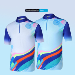Quick-Drying Full-Body Printed Stand-<b>Up</b> Collar Group Uniform Half <b>Zip</b> Custom Sublimation <b>Polo</b> Wholesale Zipper <b>Polo</b> Shirt - Product Image 1