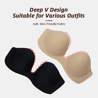 Soutien-gorge auto-adhésif sans bretelles dos nu invisible collant Push up patch de poitrine pour les femmes sans couture confortable mamelon couvre