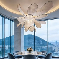 Lustre décoratif exclusif de style grande fleur de lotus, éclairage personnalisé pour hall de centre commercial, lustre suspendu