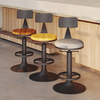 Tabourets de bar modernes pivotants et réglables en hauteur avec dossier en cuir pour îlot de cuisine, bar à domicile, café, usage extérieur - Design écologique