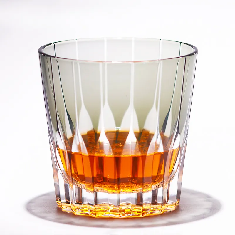 320 ml Mundgeblasener grauer Kristall altmodisches Glas handgeschnitten zum klaren Glasbecher Kiriko trinken Whiskey Branntwein-Becher