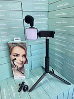 Trépied flexible professionnel AY49 AY49X AY49Z pour téléphone portable TikTok, perche à selfie, microphone et kit d'éclairage d'appoint