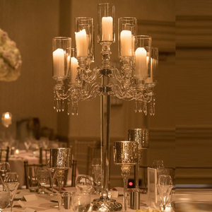 MH-1484 Decorazione da Tavolo <span class=keywords><strong>Lampadario</strong></span> in Cristallo Centrotavola <span class=keywords><strong>Candelabro</strong></span> con Tubi di Vetro - Product Image 4